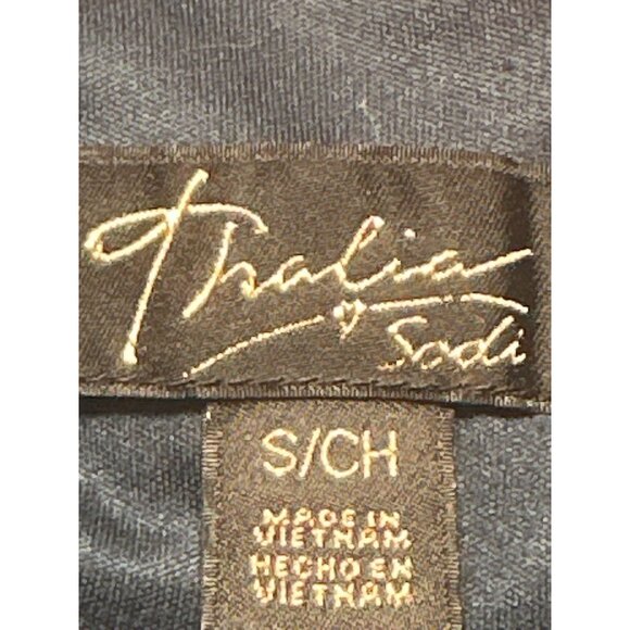 Thalia Sodi Small Teal Floral Wrap Dress Long Sleeve Fall Party Cafecore Look - Picture 9 of 12